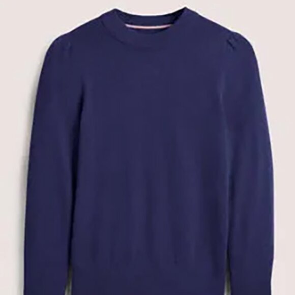New BODEN Cashmere Puff Shoulder Sweater XS Navy Blue - Picture 7 of 8